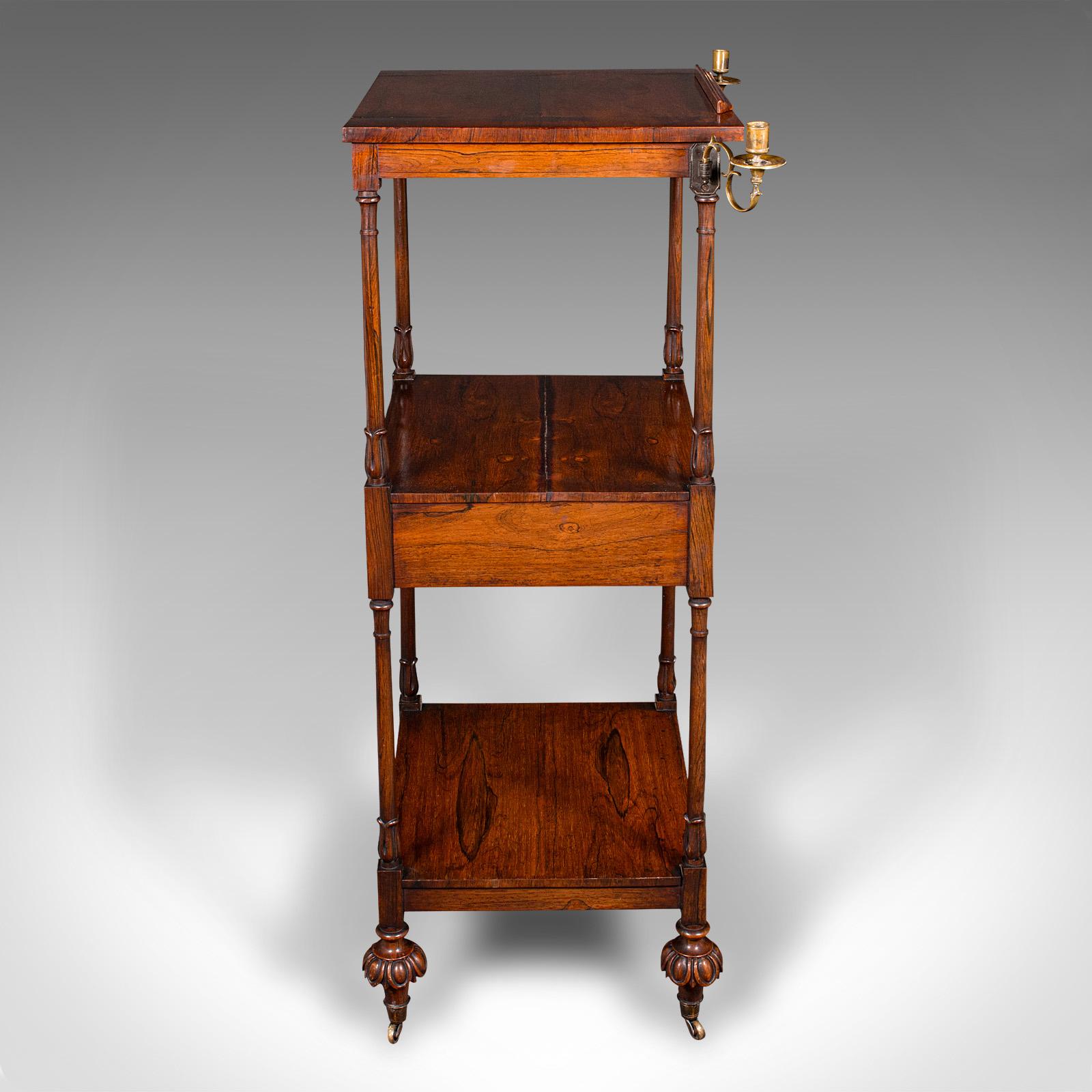 Antique 3 Tier Music Stand, English, Whatnot, Articulated Lectern, Regency, 1820 In Good Condition In Hele, Devon, GB