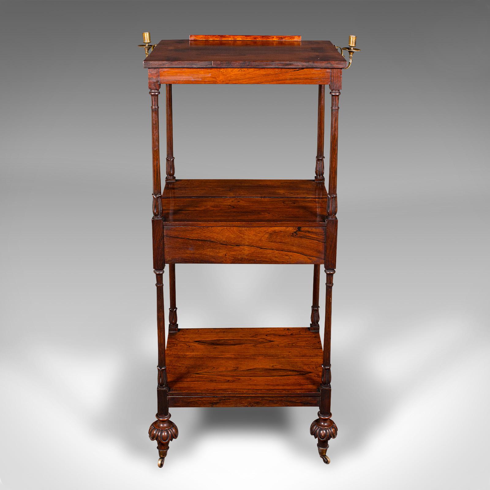 19th Century Antique 3 Tier Music Stand, English, Whatnot, Articulated Lectern, Regency, 1820
