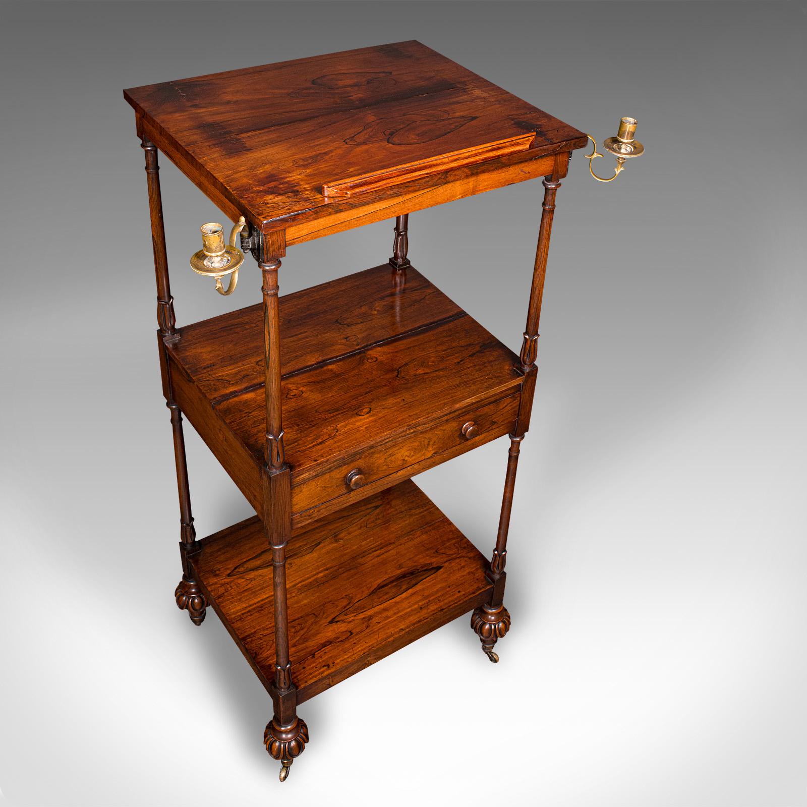 Antique 3 Tier Music Stand, English, Whatnot, Articulated Lectern, Regency, 1820 1