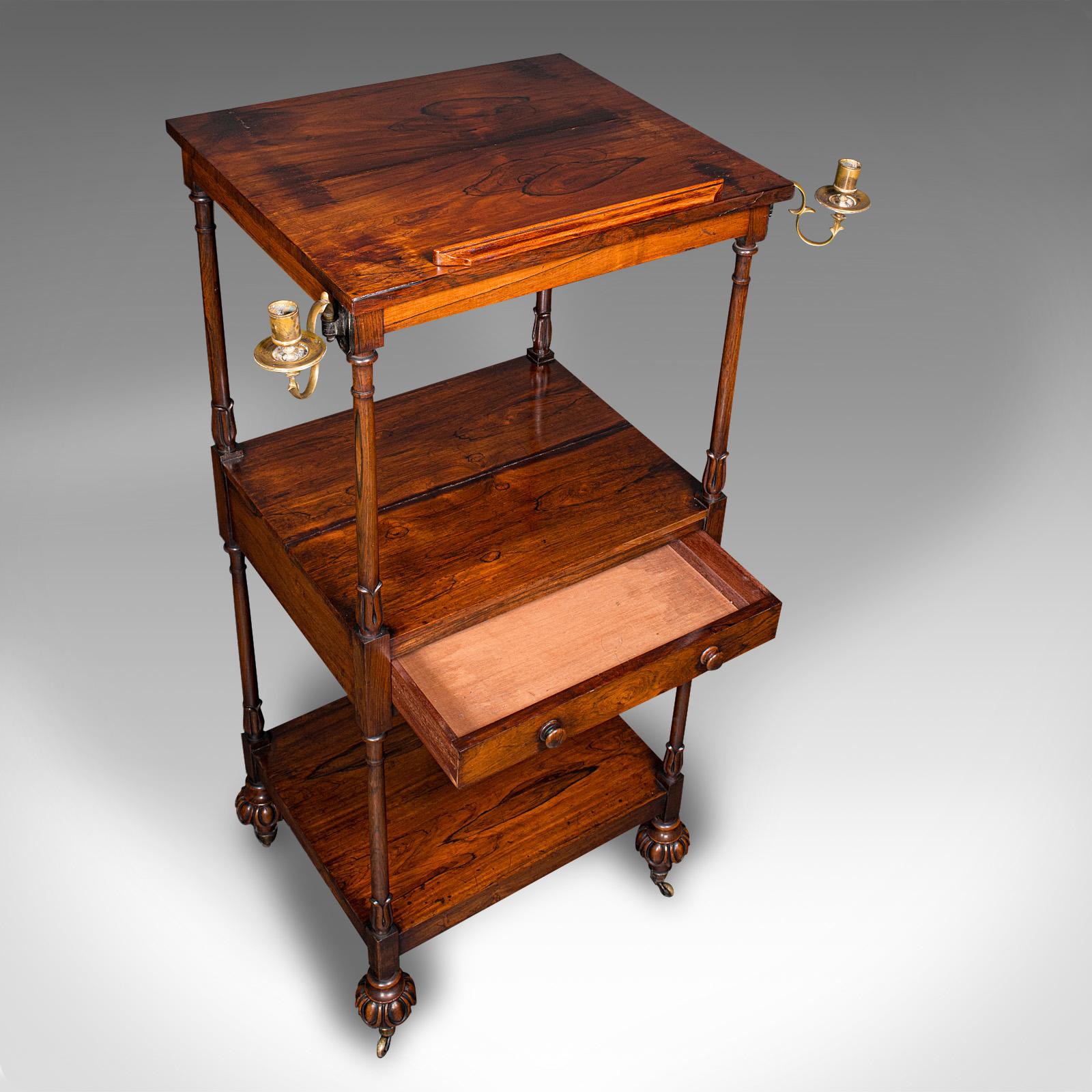 Antique 3 Tier Music Stand, English, Whatnot, Articulated Lectern, Regency, 1820 2