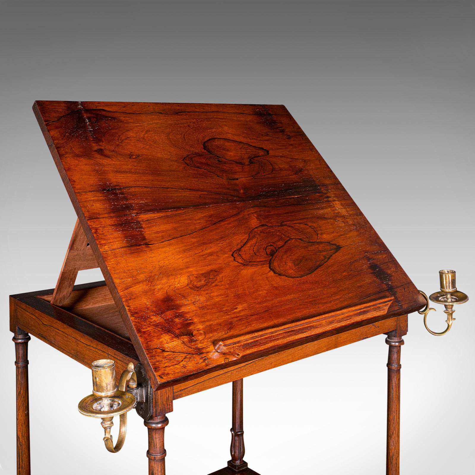 Antique 3 Tier Music Stand, English, Whatnot, Articulated Lectern, Regency, 1820 3