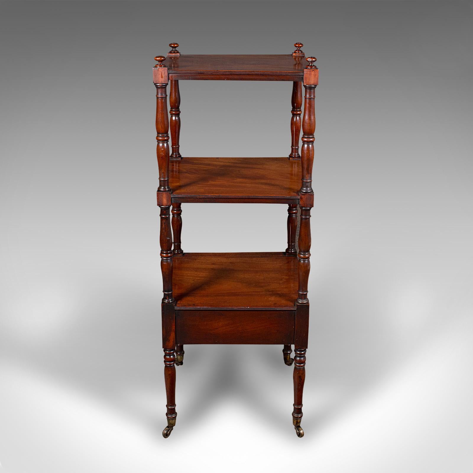 19th Century Antique 3 Tier Whatnot, English, Open Display Stand, Late Georgian, Circa 1800 For Sale
