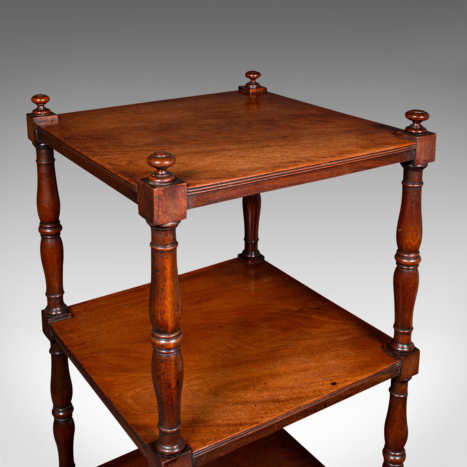 Antique 3 Tier Whatnot, English, Open Display Stand, Late Georgian, Circa 1800 For Sale 1