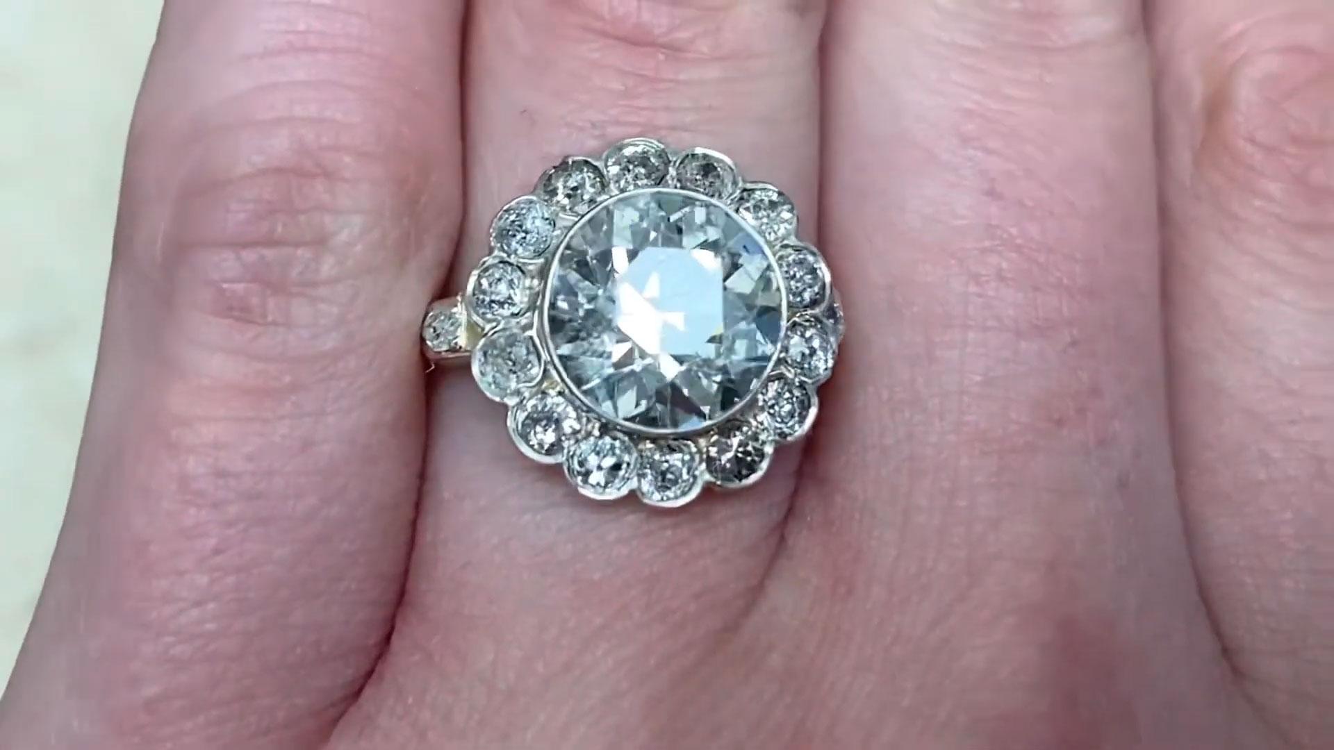 Bague grappe de diamants taille européenne ancienne (environ 3,00 carats), or 18 carats Pour femmes en vente