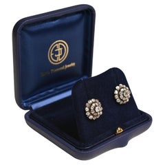 Antique Old Mine Cut Diamond Earrings (Approx 3-Carats), 18k Yellow Gold