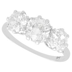 Antique 3.00ct Diamond Platinum Trilogy Ring, Circa 1915