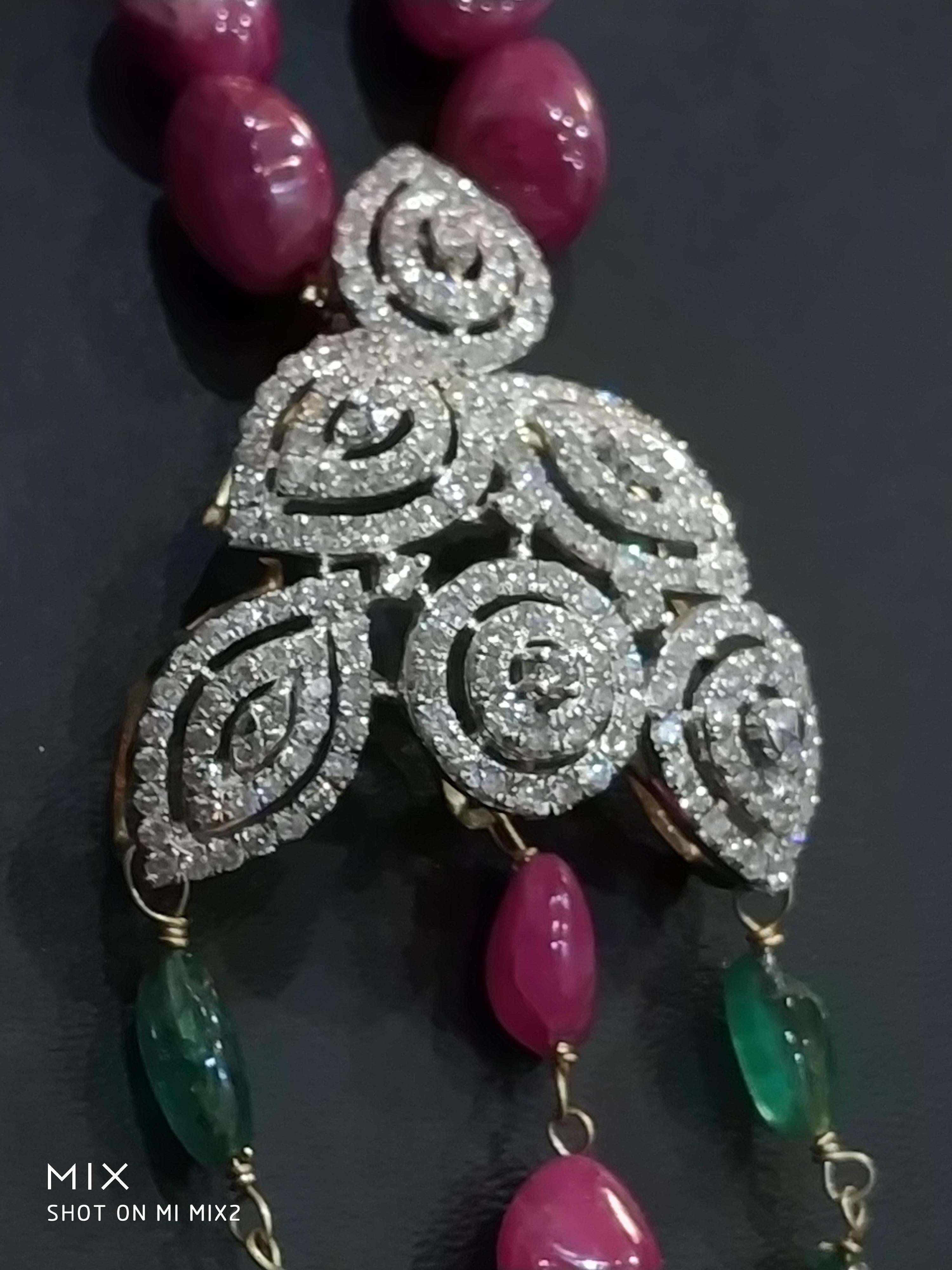 Antique 310 Carat Ruby, Emerald and Diamond Necklace, circa 1910 For Sale 4