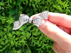 Antique 3.10Ct Diamond and Silver Set Bow Brooch Circa 1920