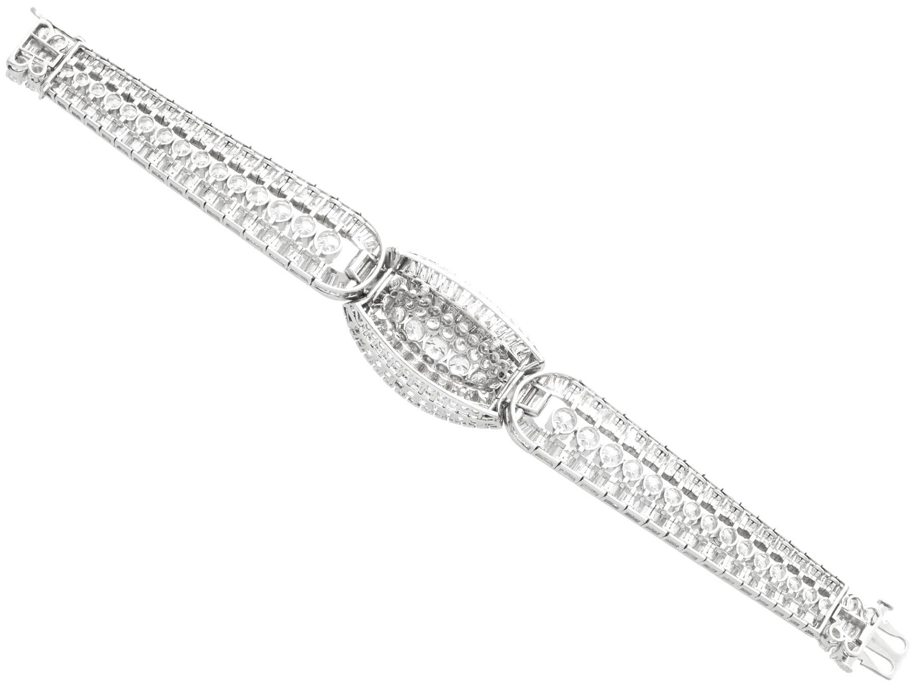 Antique 31.54 Carat Diamond and Platinum Bracelet - Circa 1925 For Sale 2