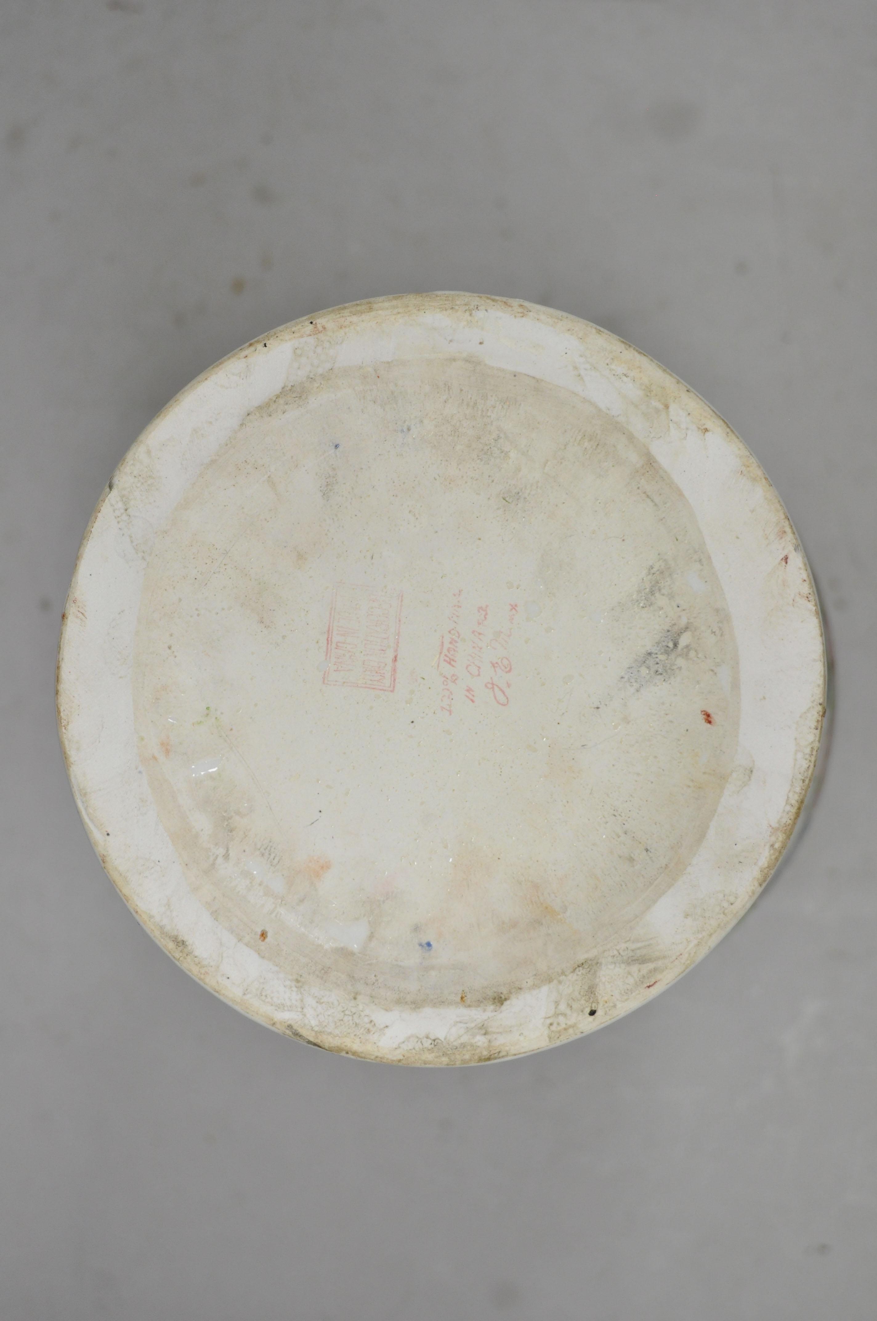 Antique 32 034 chinois Famille Rose Porcelaine Urne Vase Vessel Temple Jar on B en vente 5