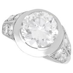Antique 3.20 Carat Diamond and Platinum Solitaire Ring Circa 1925
