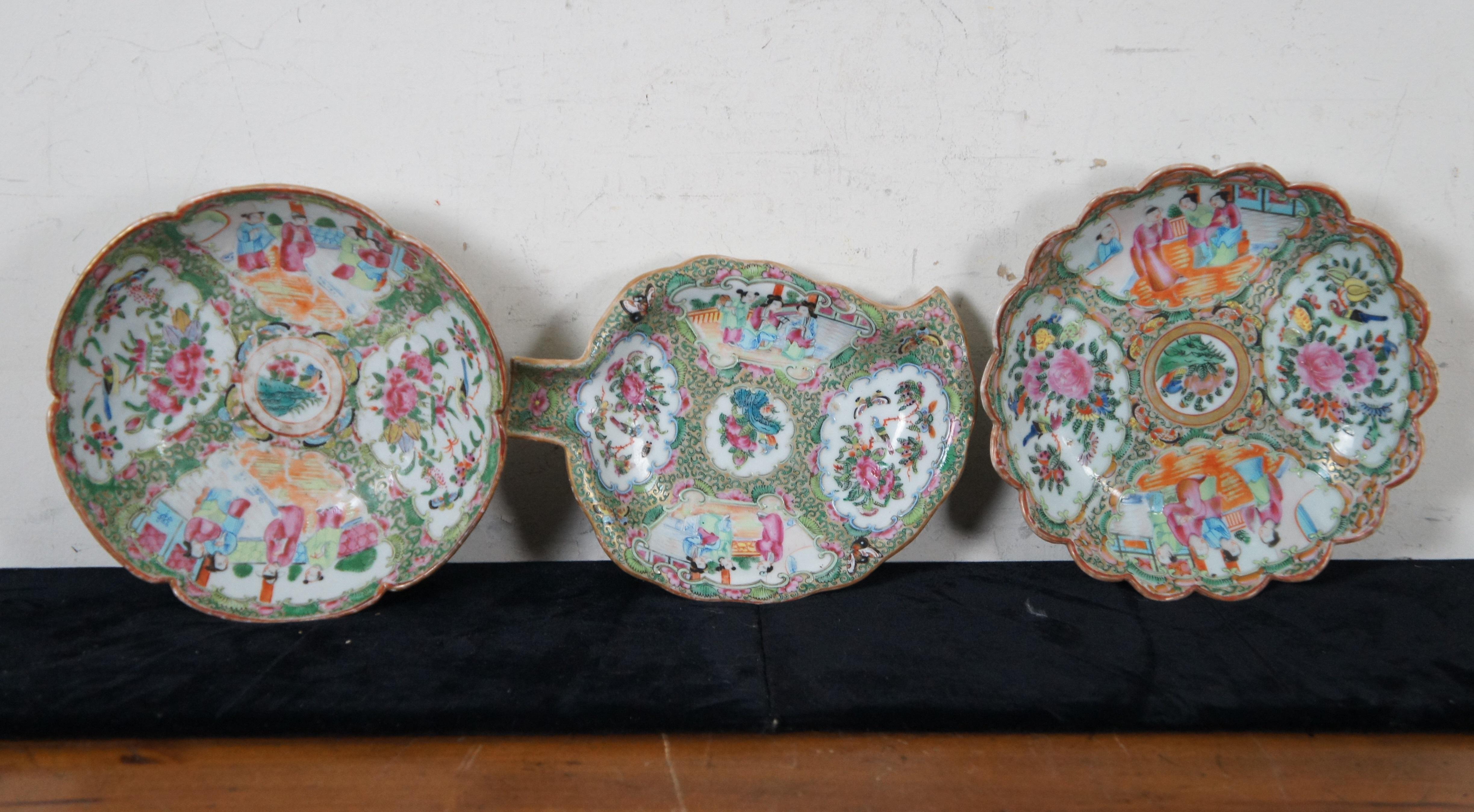 Porcelaine chinoise ancienne de 32 pièces d'exportation du 19ème siècle de la famille rose mandarine  en vente 3