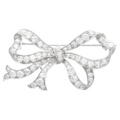 Antique 3.30Ct Diamond and Platinum Bow Brooch Circa 1915