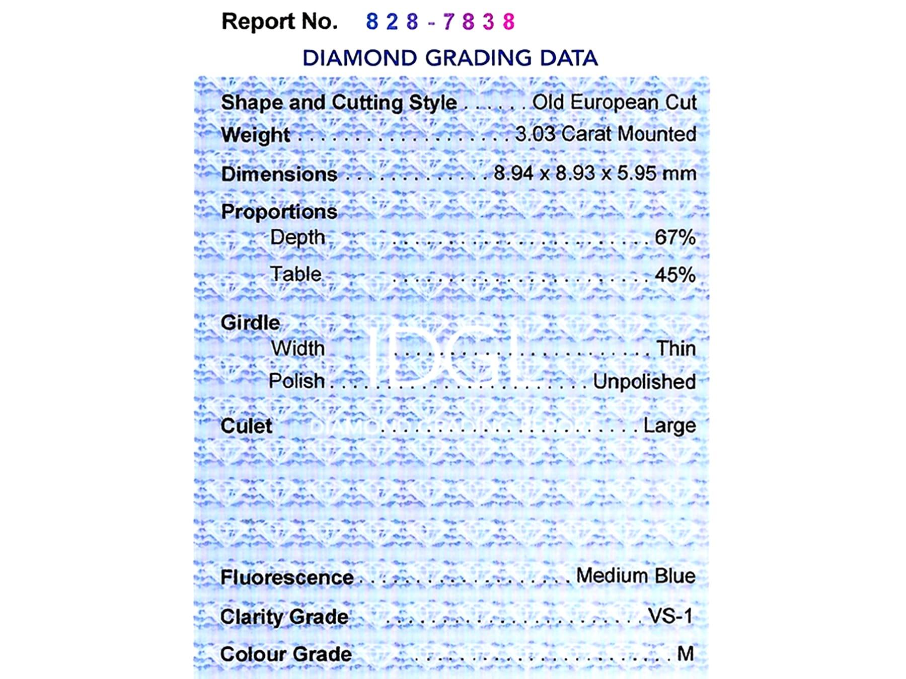 Antiker 3.31 Karat Diamant und Platin Solitär Verlobungsring 4