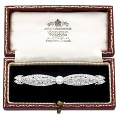 Antique 3.35 Carat Diamond and Platinum Brooch Circa 1925