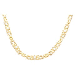 Antique 3.43 Carat Diamond and 21k Yellow Gold Necklace