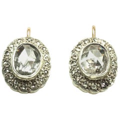 Antique 3.44 Carat Rose Cut Diamond Earrings, circa 1900