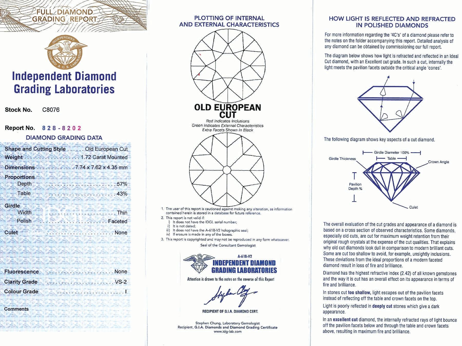 Antique 3.48 Carat Diamond and Platinum Stud Earrings For Sale 6