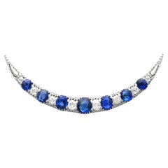 Antique 3.50 Carat Burmese Sapphire 1.65 Carat Diamond 18k White Gold Brooch