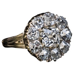 Antiguo Anillo de Racimo de Diamantes de 3,50 qt talla antigua de mina