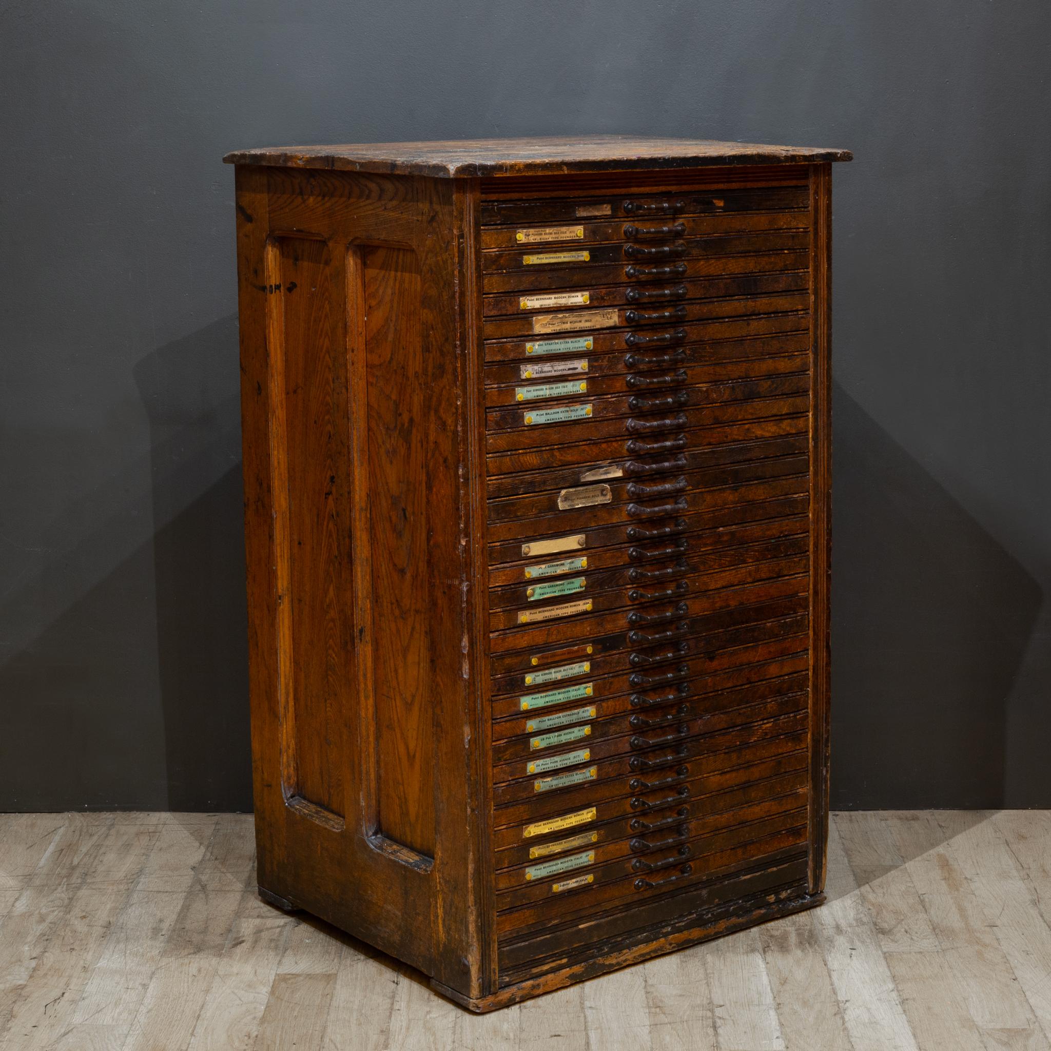 Antique 36 Drawer Printer's Typeset Industrial Cabinet c.1910-1920 In Good Condition For Sale In San Francisco, CA