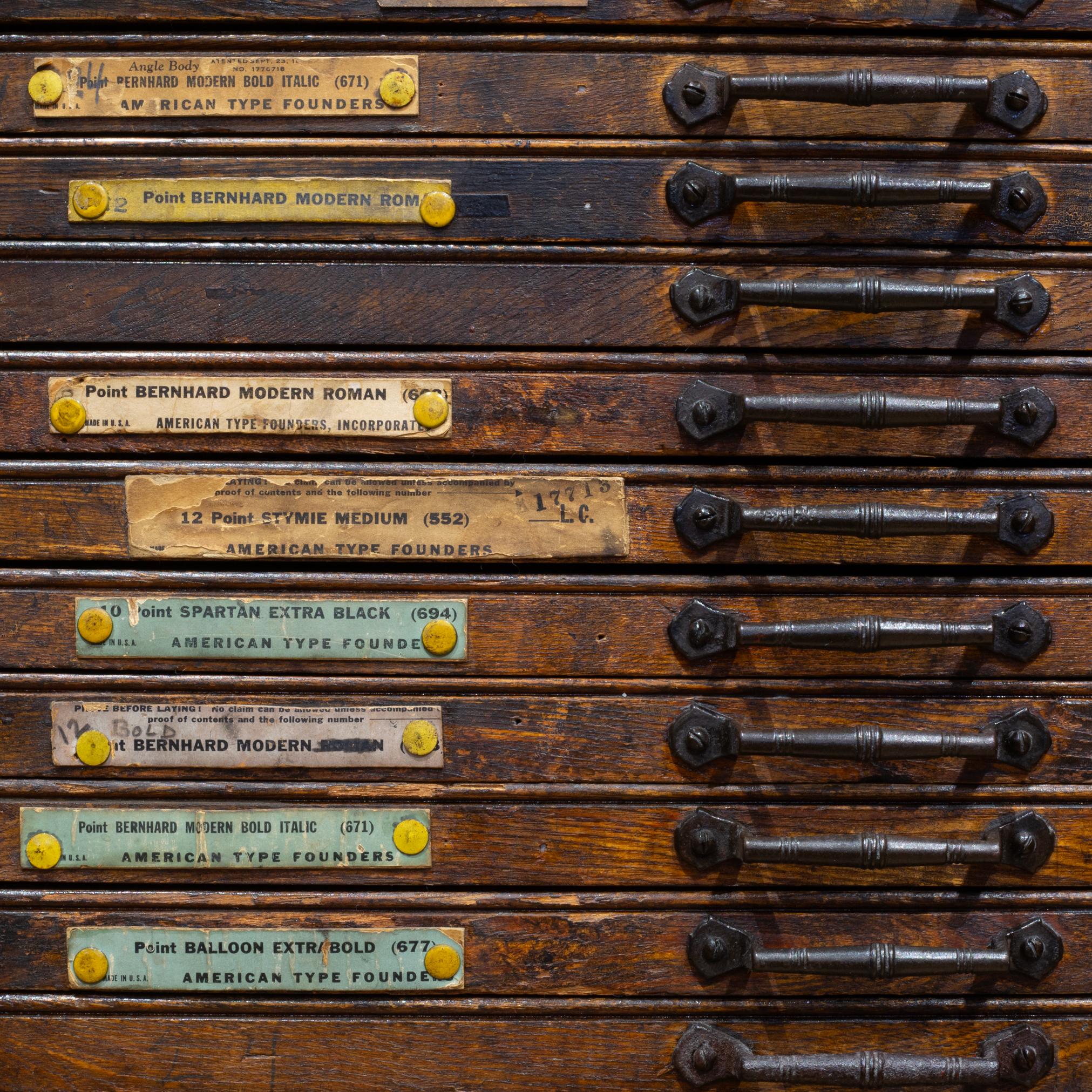 Antique 36 Drawer Printer's Typeset Industrial Cabinet c.1910-1920 For Sale 1