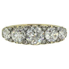 Antique 3.60 Carat Diamond Five-Stone Ring