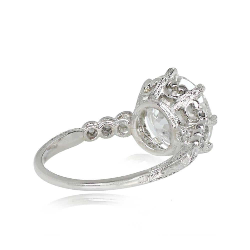 Art Deco Antique 3.62ct Old European Cut Diamond Engagement Ring, circa 1920