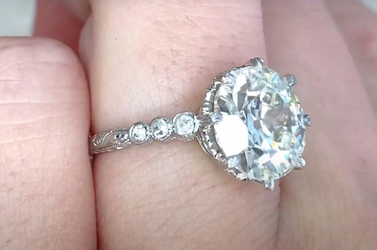 Women's Antique 3.62ct Old European Cut Diamond Engagement Ring, circa 1920