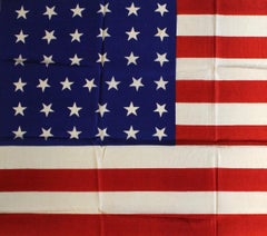 Antique 37-Star American Flag Printed on Silk, circa 1867