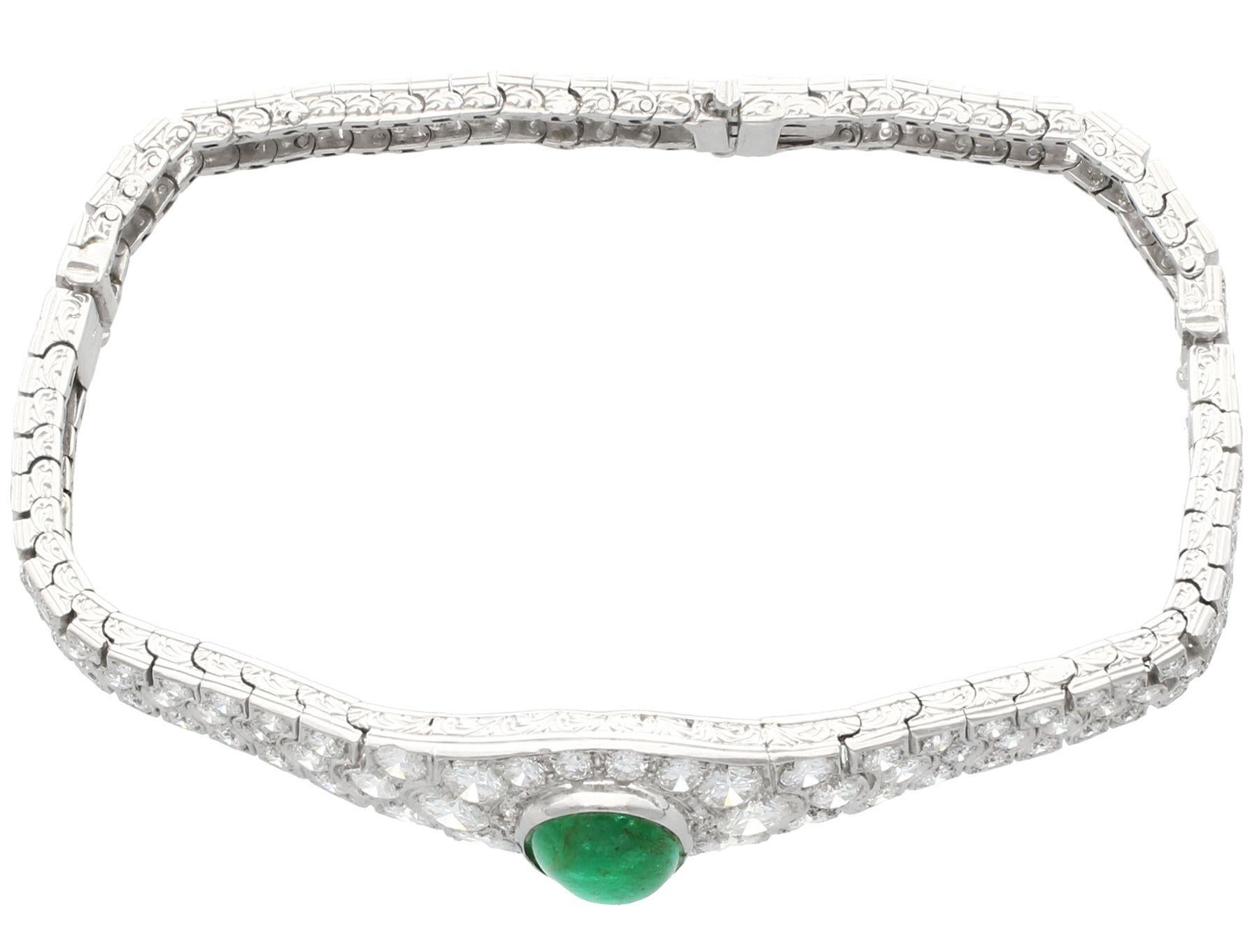 Antique 37.17 Carat Emerald and 6.55 Carat Diamond White Gold Jewelry Set 7