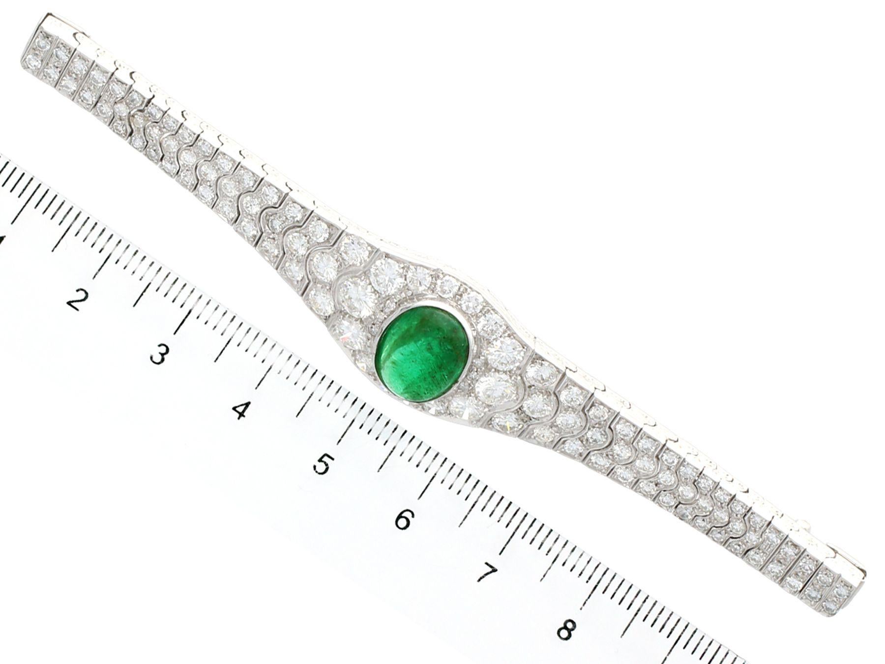 Antique 37.17 Carat Emerald and 6.55 Carat Diamond White Gold Jewelry Set 12