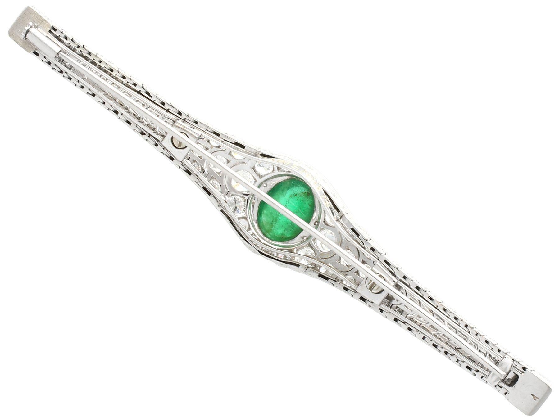 Women's or Men's Antique 37.17 Carat Emerald and 6.55 Carat Diamond White Gold Jewelry Set