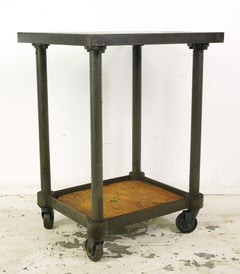 Antique 37.5 in. Steel Rolling Turtle Printer's Table