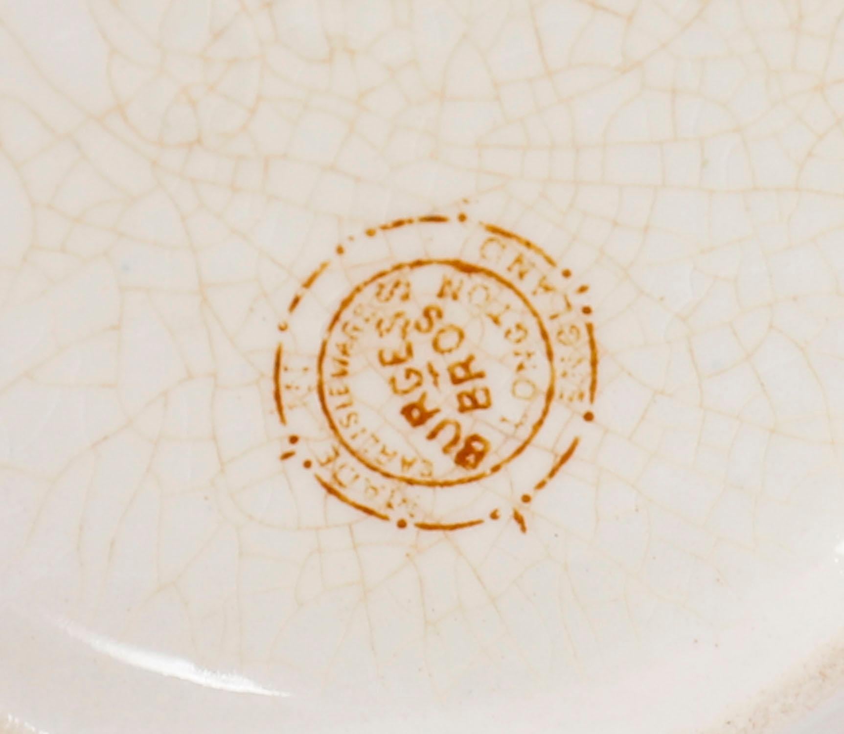 Antico set da tè di 38 pezzi in porcellana Burgess Bros Carlisle Ware 20° secolo in vendita 6