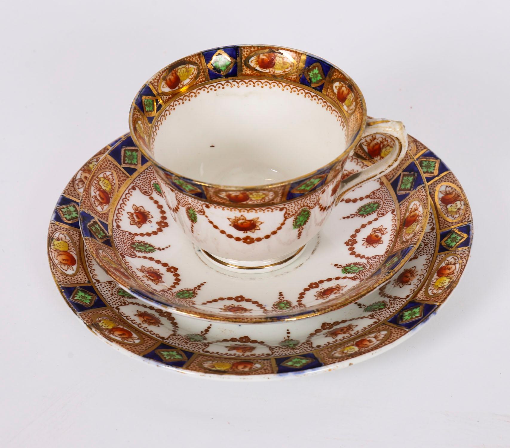 Antico set da tè di 38 pezzi in porcellana Burgess Bros Carlisle Ware 20° secolo in vendita 7