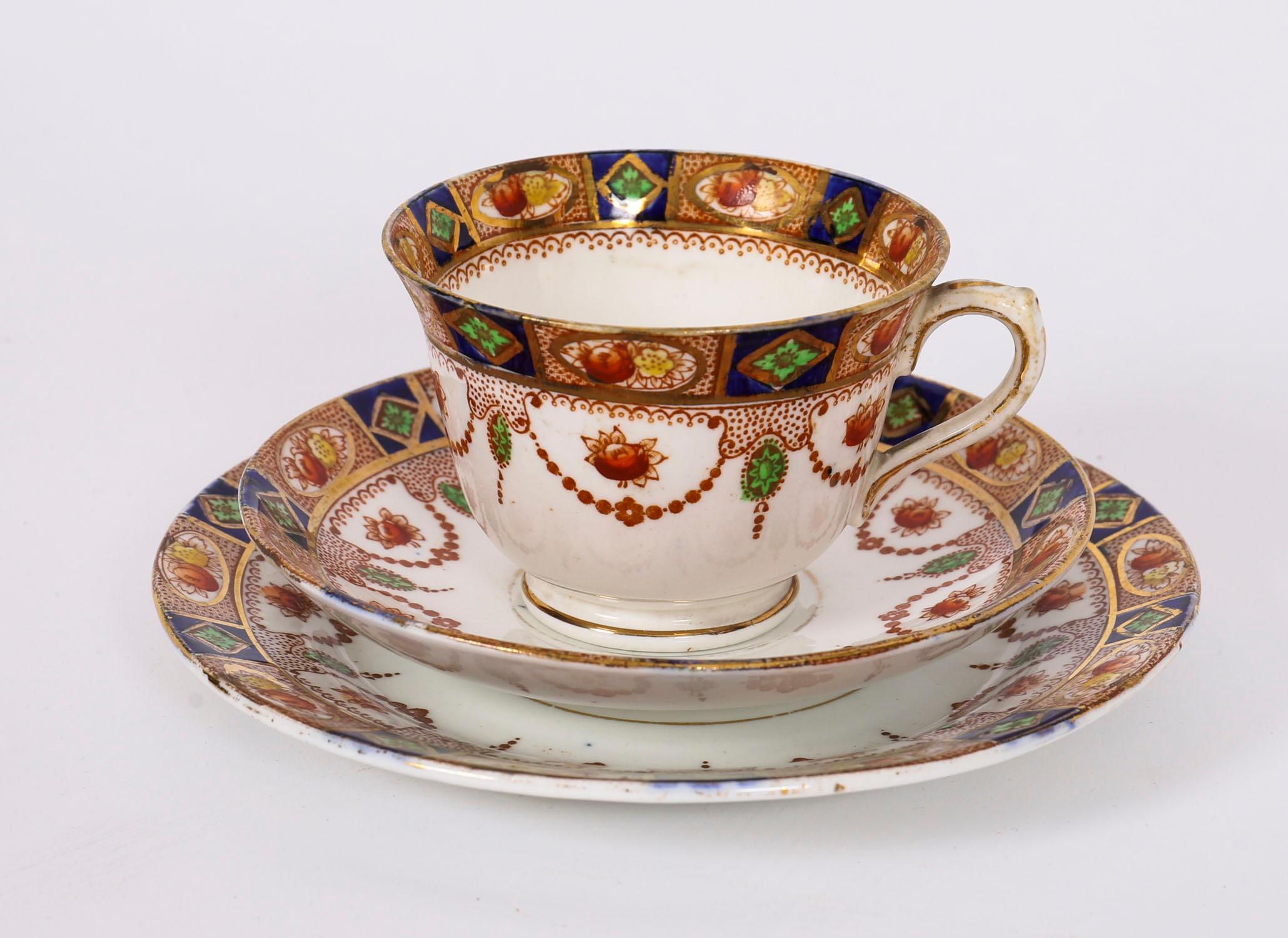 Antico set da tè di 38 pezzi in porcellana Burgess Bros Carlisle Ware 20° secolo in vendita 8
