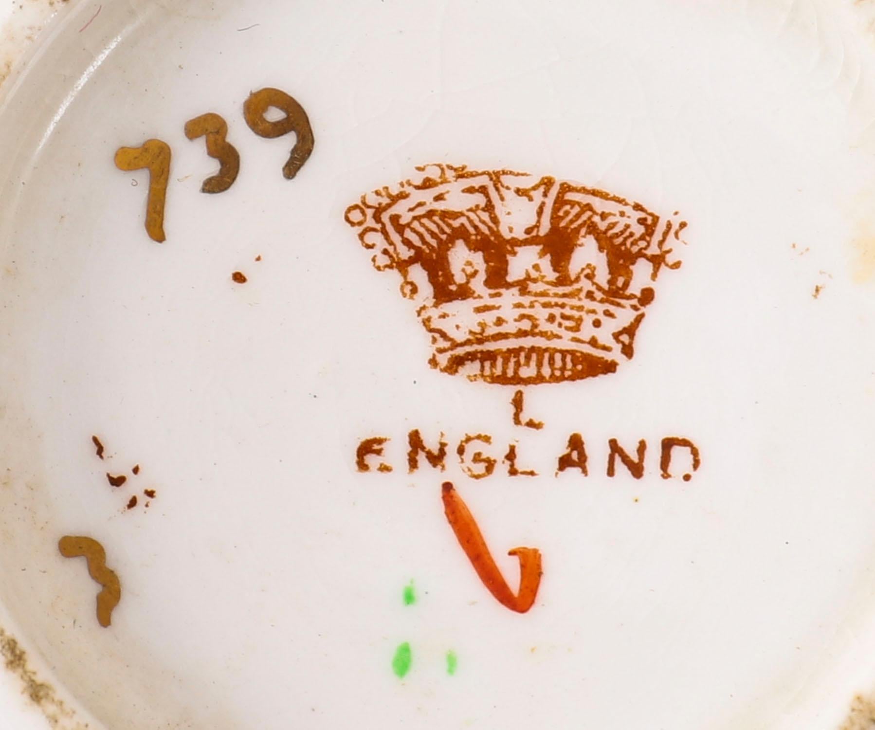 Antico set da tè di 38 pezzi in porcellana Burgess Bros Carlisle Ware 20° secolo in vendita 11