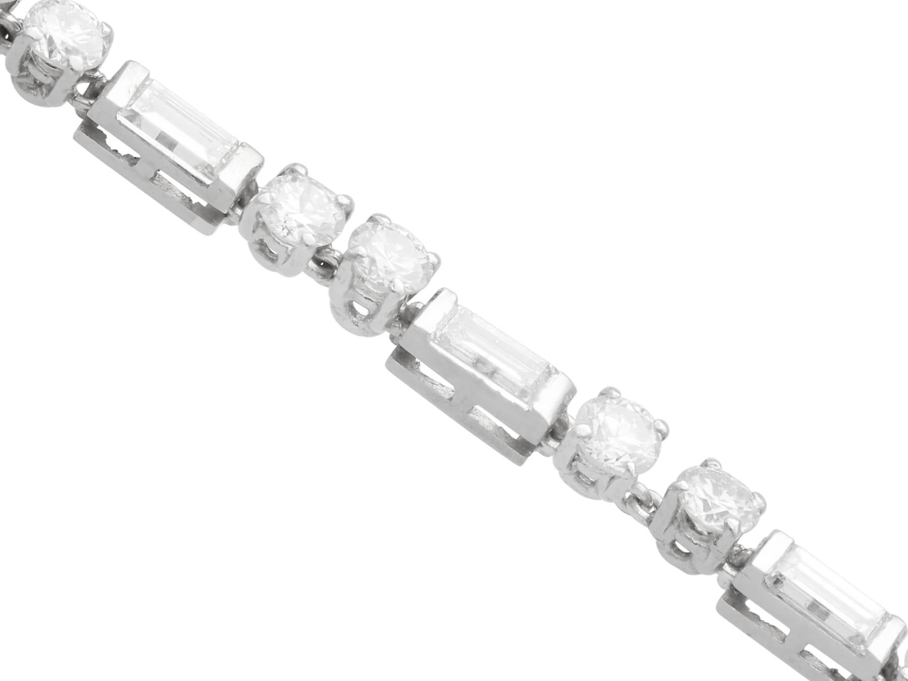 Women's or Men's Antique 3.80 Carat Diamond and Platinum Bracelet For Sale