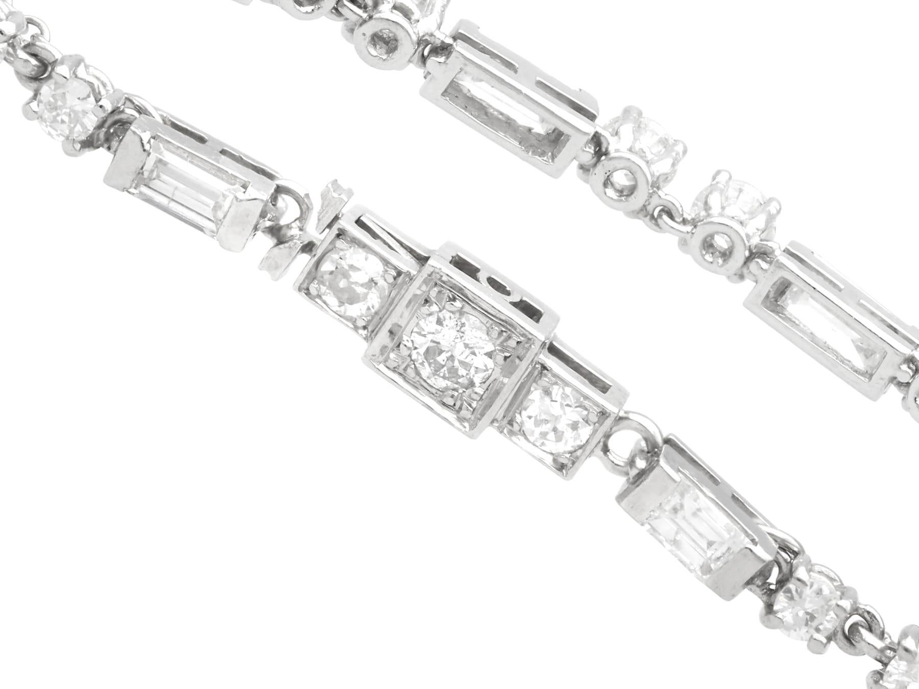 Antique 3.80 Carat Diamond and Platinum Bracelet For Sale 2