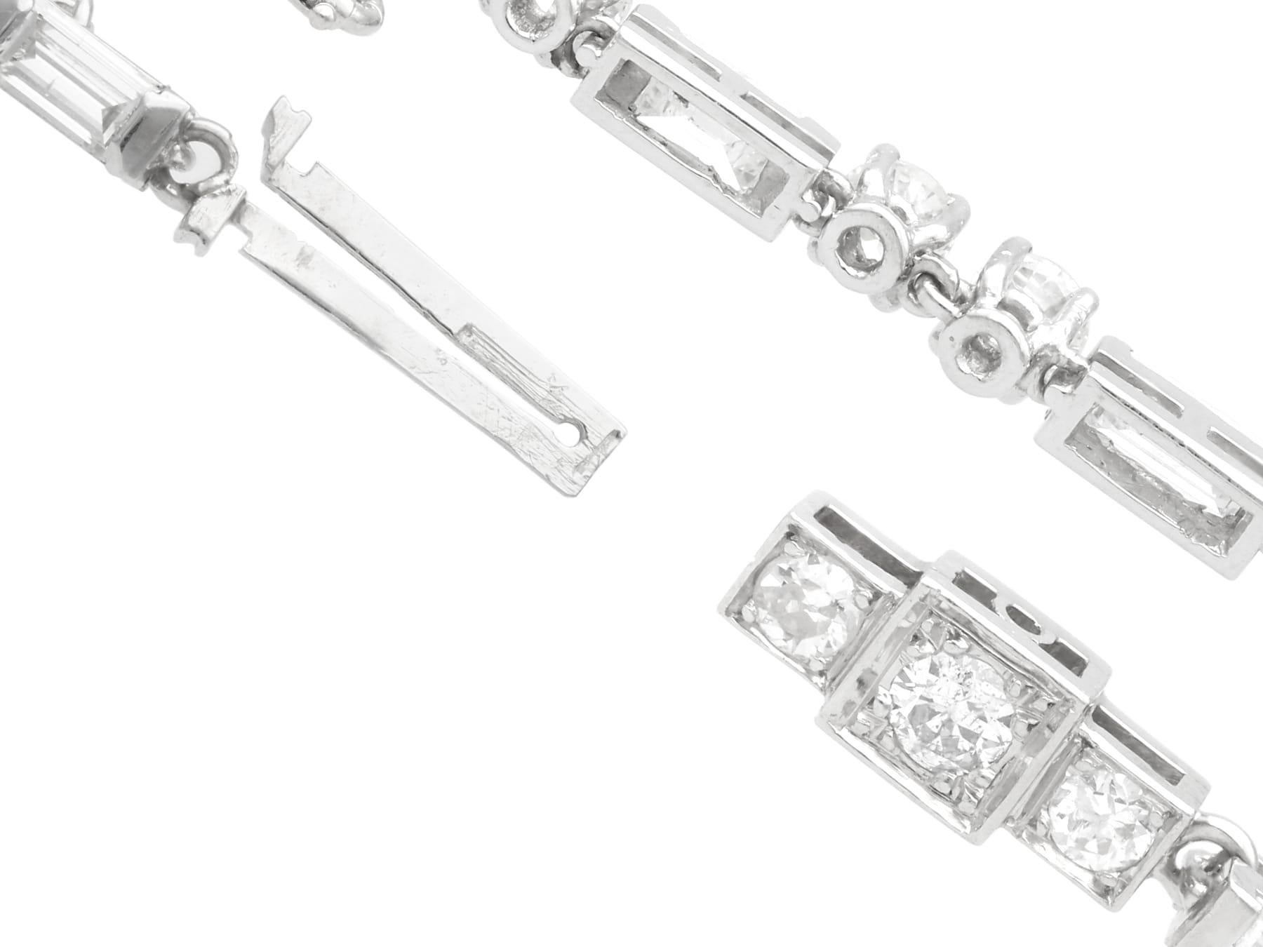 Antique 3.80 Carat Diamond and Platinum Bracelet For Sale 3