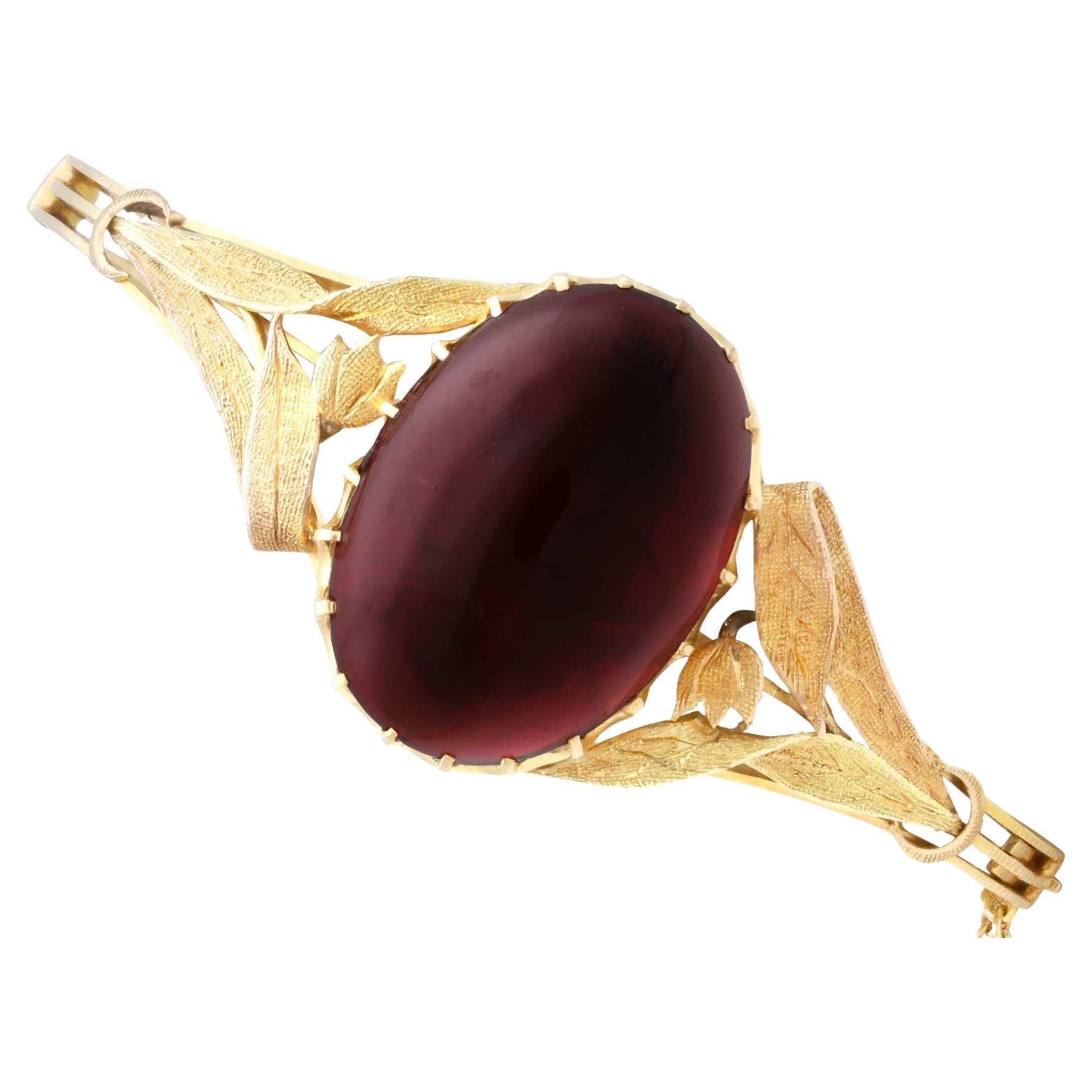 Antique 38.50Ct Garnet and 18k Yellow Gold Bangle Circa 1880 For Sale
