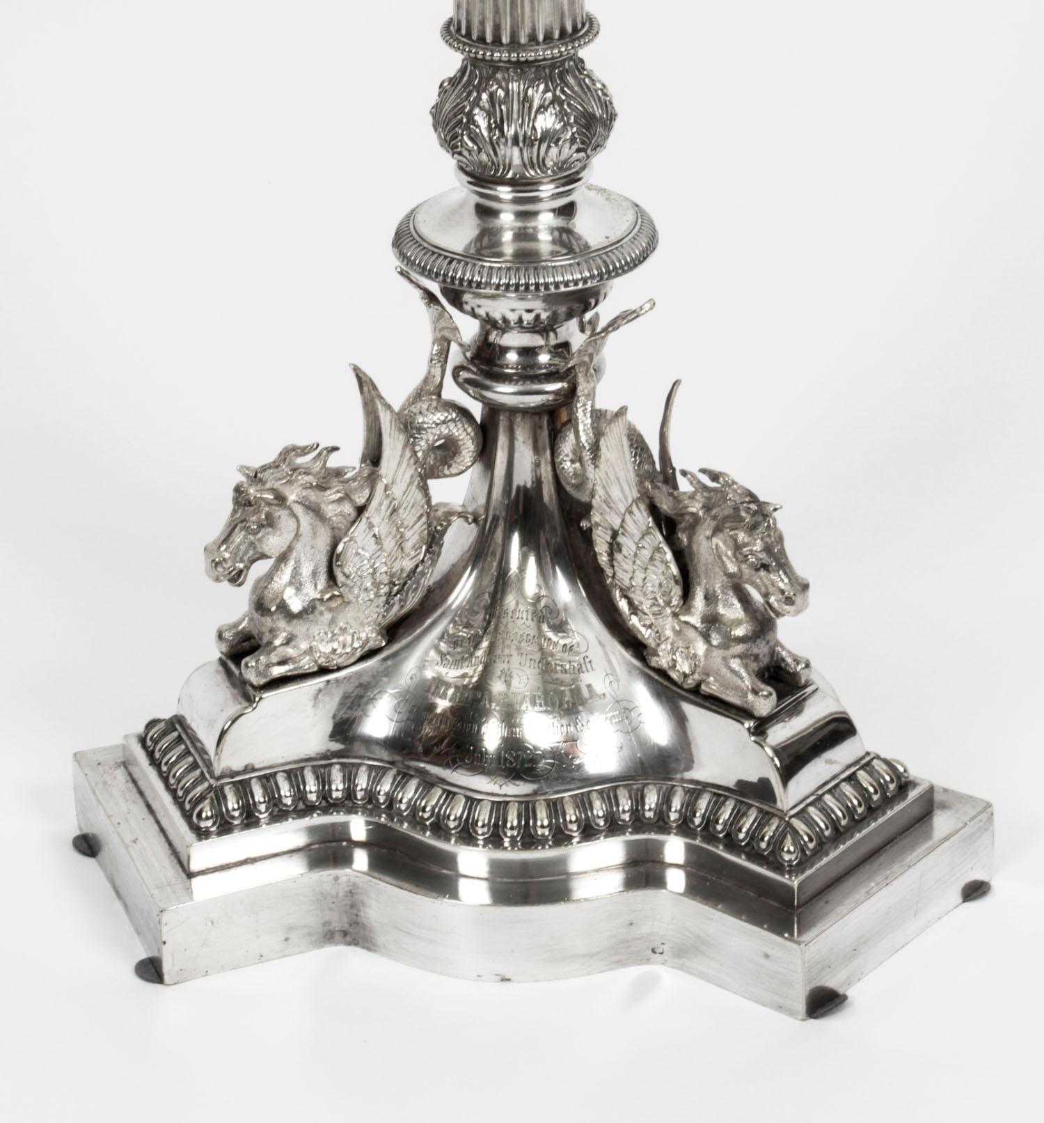 Antique Victorian Figural Silver Plate Candelabra Centerpiece, 19th Century 15