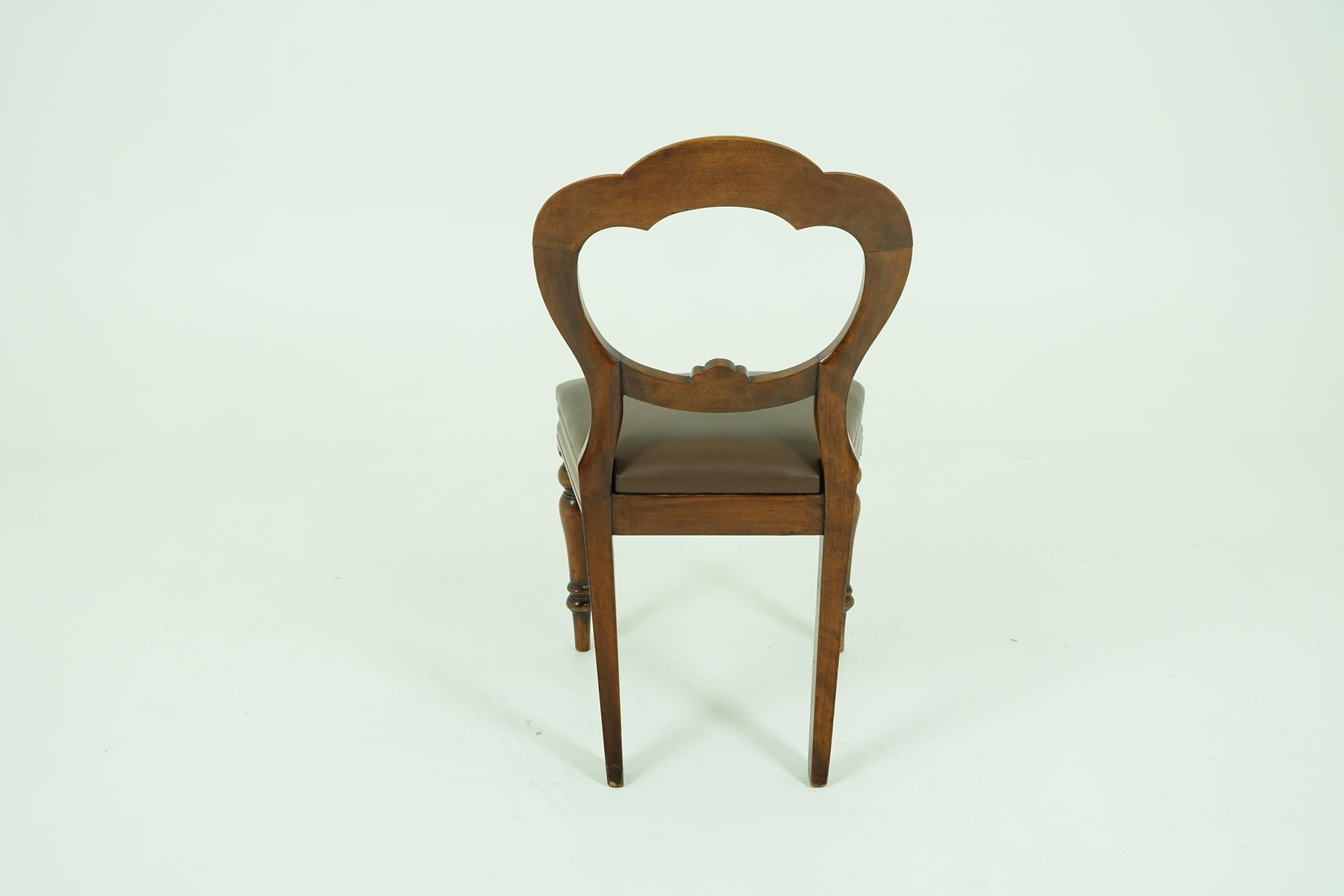 Late 19th Century Antique 4 Balloon Back Dining Chairs, Antique Furniture, Scotland 1880, 1755
