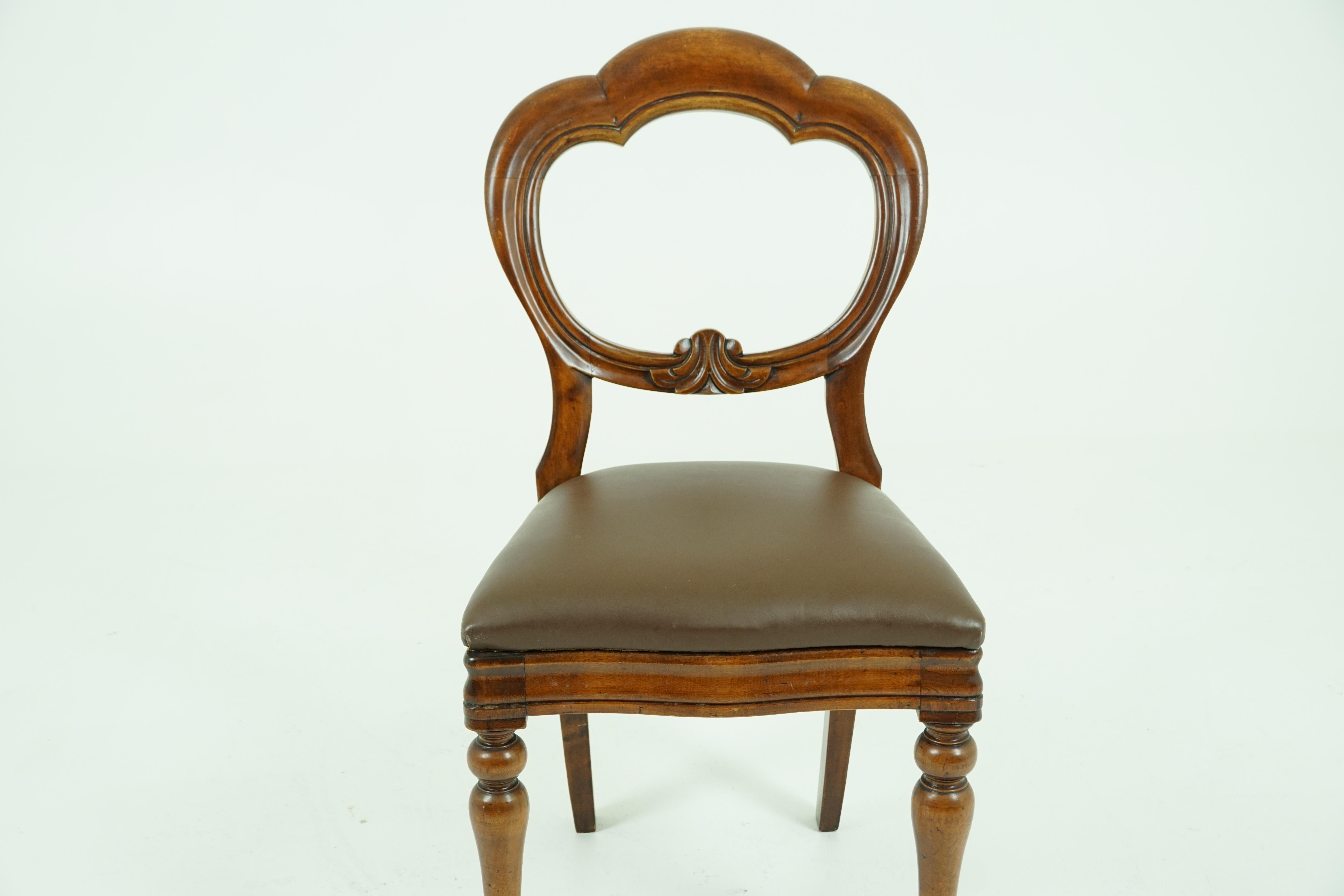 Walnut Antique 4 Balloon Back Dining Chairs, Antique Furniture, Scotland 1880, 1755