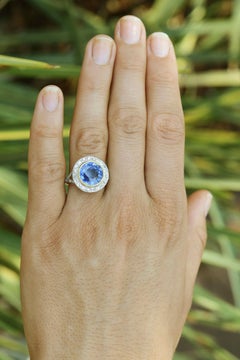 Antique 4 Carat Unheated Sapphire Engagement Ring GIA Certified Ceylon Edwardian