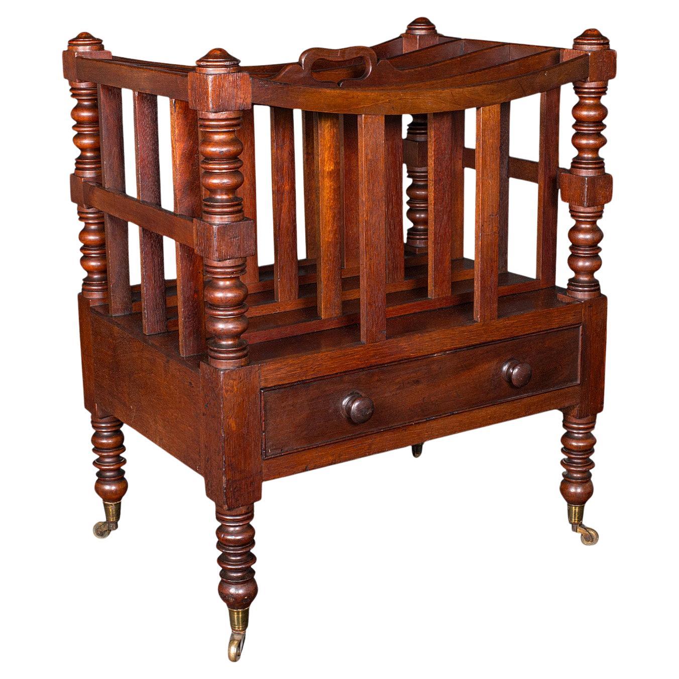 Antique 4 Division Canterbury, English, Newspaper, Magazine Stand, Regency, 1820