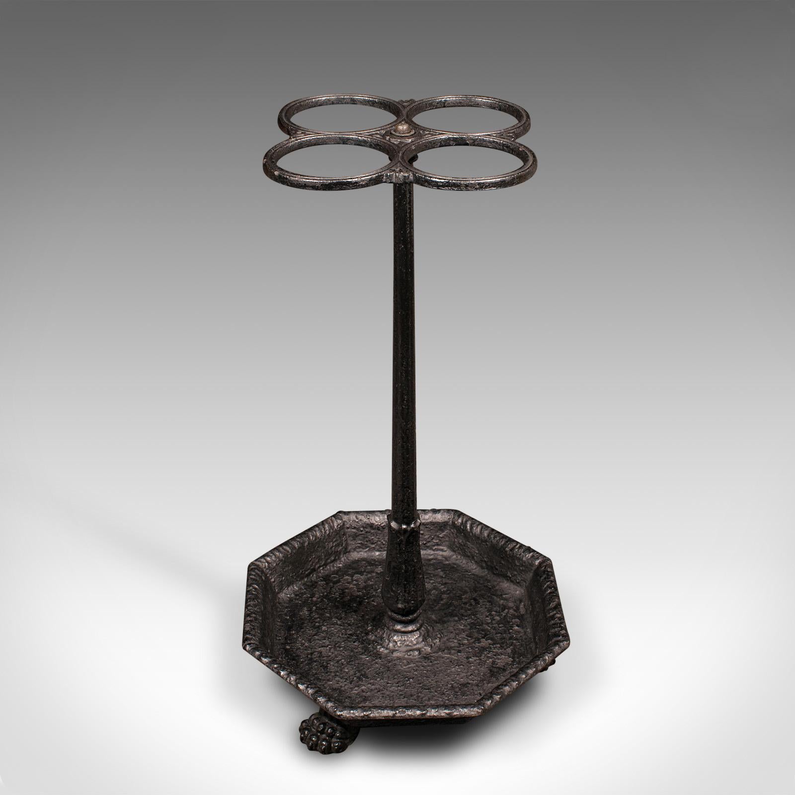 18th Century Antique 4 Division Umbrella Rack, English, Cast Iron, Hall Stick Stand, Georgian For Sale