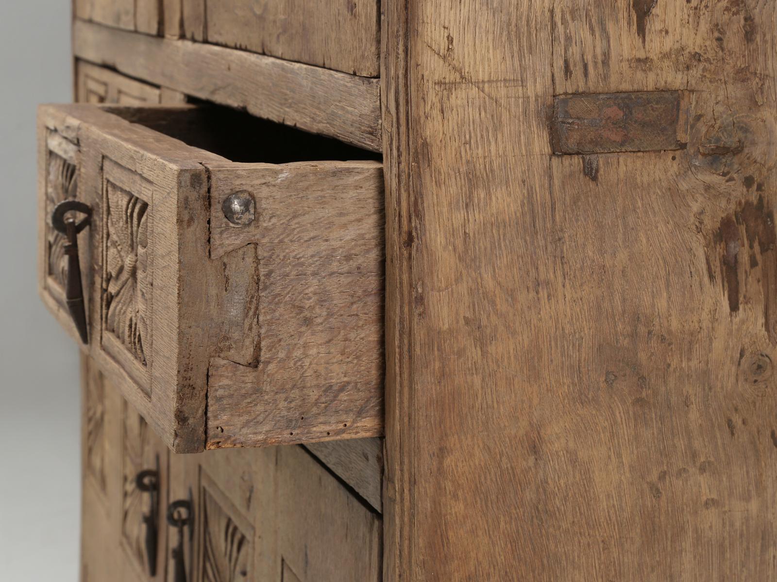 Antique 4-Door Cupboard or Armoire circa 1600's Still Beautiful and Unrestored 4