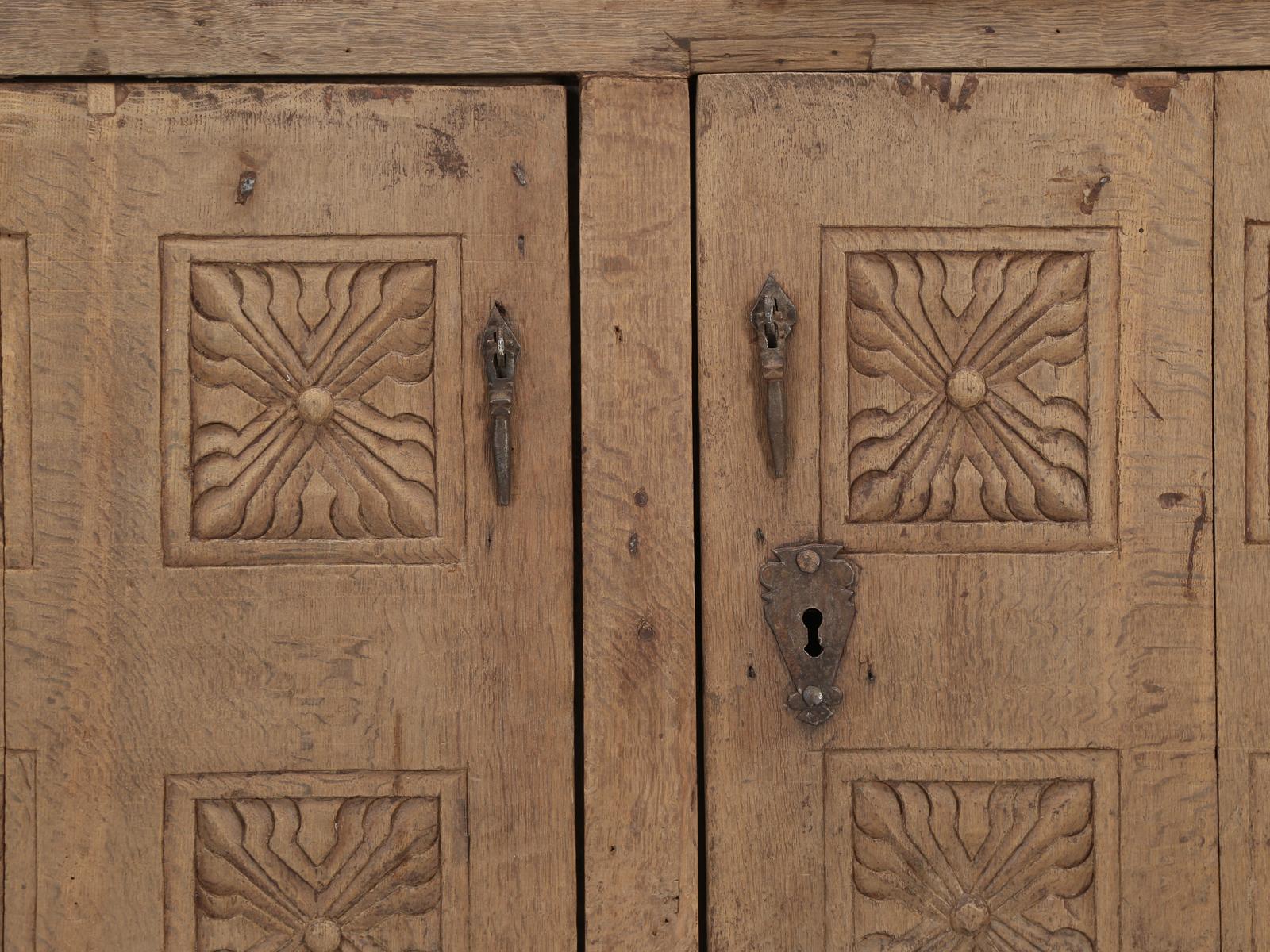 Antique 4-Door Cupboard or Armoire circa 1600's Still Beautiful and Unrestored 5